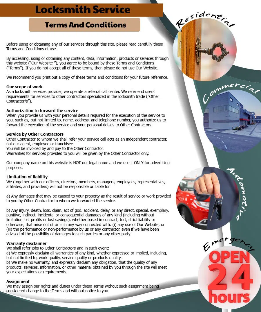 Los Gatos Locksmiths Los Gatos, CA 408-310-4396 - Terms-and-conditions